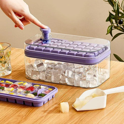 Ice Cube Tray with Lid 2 Layer