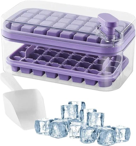 Ice Cube Tray with Lid 2 Layer